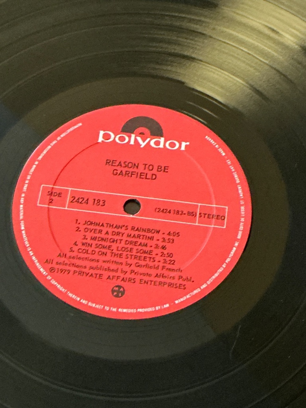 Garfield Reason To Be Vinyl Polydor 1979 - Picture 7 of 13
